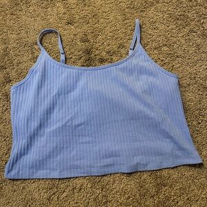 Old Navy Blue Ribbed Crop Camisole